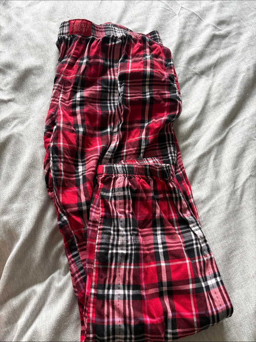 Victoria's Secret Red and Black Plaid Flannel Lounge Pants